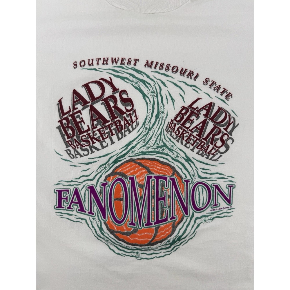 Vintage 90s Southwest Missouri State Lady Bears Basketball T-Shirt Size L - Picture 2 of 12